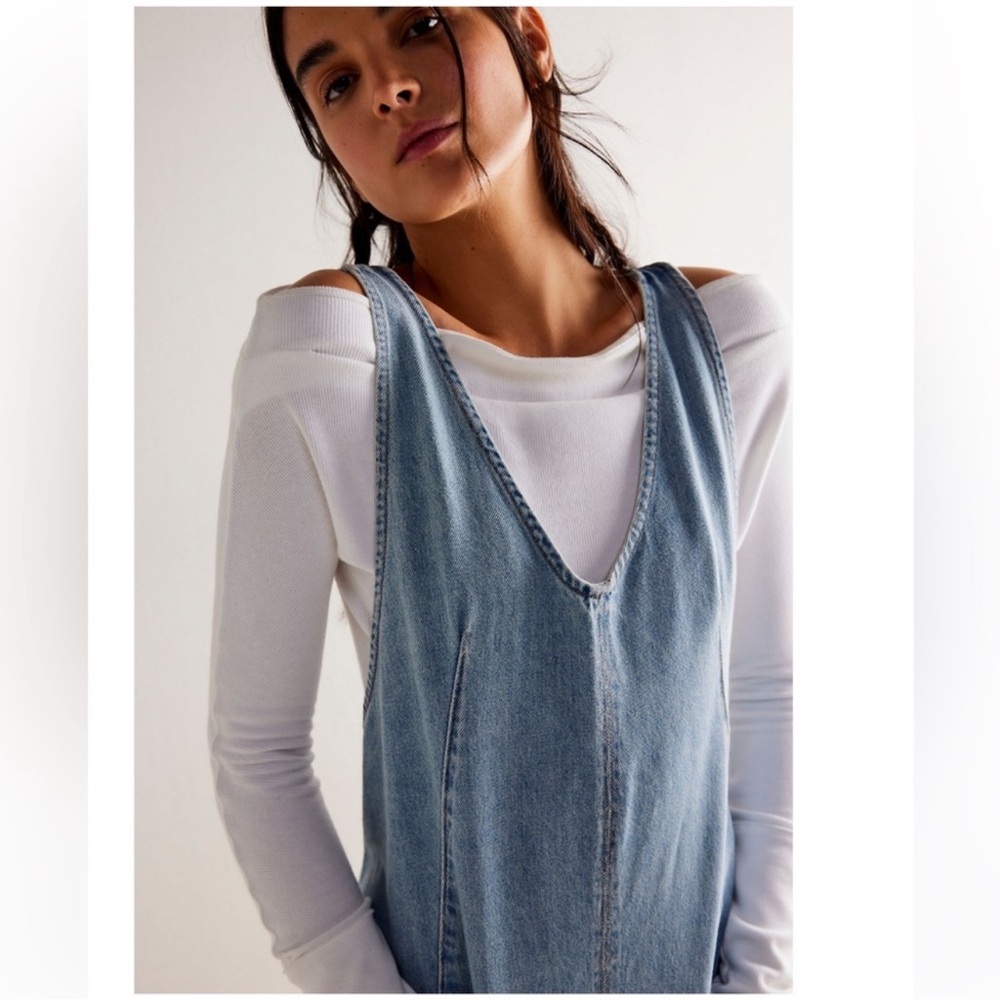 Free people we the free high roller shortall overalls color “bright eyes” xsmall - Picture 5 of 12